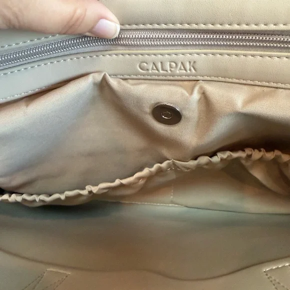Calpak tote with laptop and device storage, taupe - Picture 5 of 15